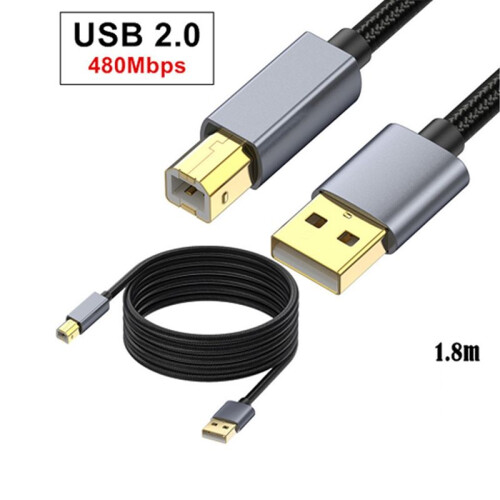 Cabo de Impressora USB 1,8 M, Cabo de Scanner USB 2.0 Tipo A Macho para B Macho para  para      e Mais 1