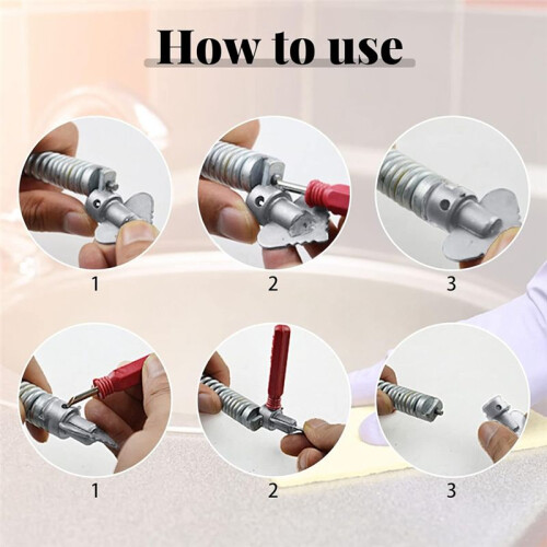 Drainage Cleaner Combination Cutter  Set Automatic  Locking  Suitable for Pipe Dredging Machine 7-Piece Set 1