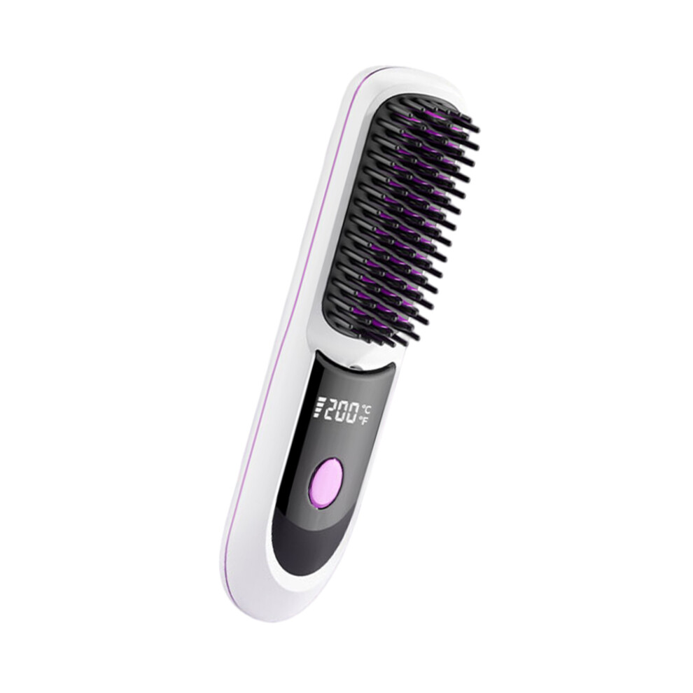 White Multicolor Cordless Styling Comb Even Heat Distribution