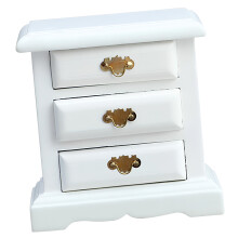 Detailed 1/12 Wood Bedside Cabinet Model Figurine For-White