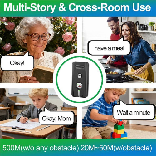 2 Way Wireless Intercom System,1600ft Long Range,Auto Answer,Expandable to 6 Units,Magnetic Wall Mount,30-Day Battery 1
