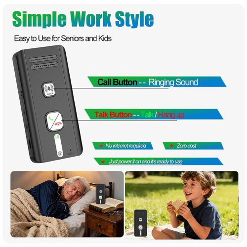 2 Way Wireless Intercom System,1600ft Long Range,Auto Answer,Expandable to 6 Units,Magnetic Wall Mount,30-Day Battery 2