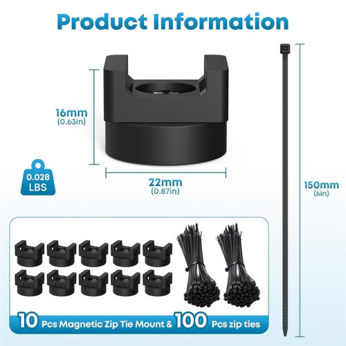 110pcs/Set Magnetic Cable Tie Mount Kit for Efficient Wire Management in Home and Studio 2