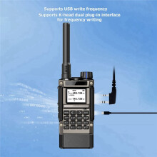 UV-K1(8) Walkie Talkie de Banda Aérea 50-600MHz Receptor de Banda Completa UHF VHF Radioaficionado Copia de Frecuencia Inalámbrica Carga Tipo C