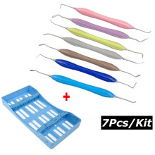 Ensemble de 7 Pièces pour Restauration Dentaire en Résine : Pot en Plastique avec Boîte de Désinfection et Poignée en Silicone pour Restauration