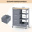 Carrello da cucina con vassoio, ripiani e 3 cassetti - Grigio 2