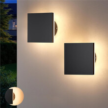 2 Kleine LED-Außenwandleuchten, 3000 K, Quadratisch, Moderne Außenbeleuchtung, IP65, Verandaleuchte
