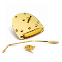 Electric Guitar Tremolo Bridge with Whammy Bar, Chrome/Gold Finish Gold