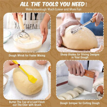 2Pack Banneton Bread Proofing Basket,Silicone Sourdough Bread Baking Basket,9 Inch Proofing Bowl Supplies Set Tool,A