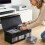 CD Storage Box, CD Case Holder with Handles, Lid and Clear Window Stackable CD Organizer Box 3
