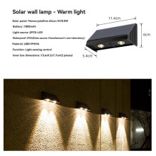 2PCS Solar Lights Outdoor 3000K Warm White Downlights LED Dusk to Dawn Waterproof Solar Light for Fence, Wall, Address