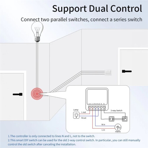 2 Modules de Commutation Intelligents Wi-Fi EWelink 16 A, Compatibles avec L'Application Gateway 2