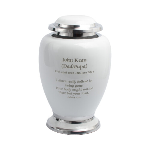 Cremation Memorial Urn Keepsake Adult Ashes White