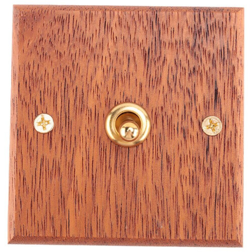 5X 86 Type Solid Wood Panel  Wall Light Retro Brass Toggle  Wood Grain Electrical  Socket 1- 2