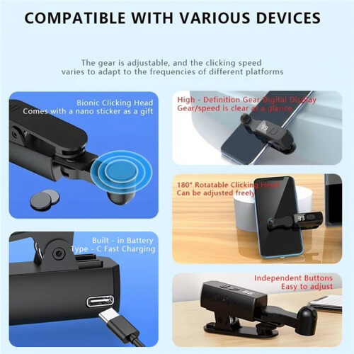 Auto Clicker for Phone Phone Screen Device Speed Clicker Automatic Clicker for Game Live Broadcasts Likes Reward Task 1