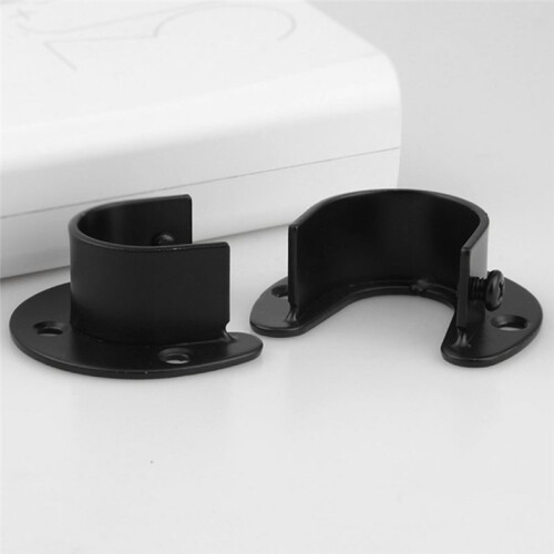 4PCS Closet Rod Brackets Support Flange Holders with Screws U Shaped Wardrobe Bracket Pole Socket End Caps for 32mm Rods 1