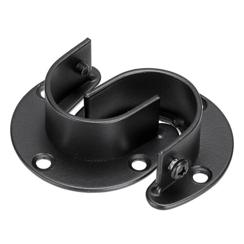 4PCS Closet Rod Brackets Support Flange Holders with Screws U Shaped Wardrobe Bracket Pole Socket End Caps for 32mm Rods 2