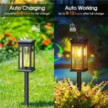 Lampes Solaires pour Allées, Jardin, Pelouse et Éclairage Paysager Extérieur