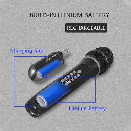 UHF Wireless Microphone Handheld  Karaoke Microphone Recording Studio Home Party Singing for Car Speaker 1
