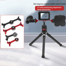 Cold Shoe Vlog Verlengstang Mount Adapter 1/4 Inch Schroef voor Actiecamera Beugel LED-Licht Microfoon Statief Zwart Enkel