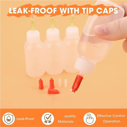 Needle Tip Glue Squeeze Bottle,30cc Glue Bottles with Blunt Needle Tip Applicator Dispenser Bottle 1
