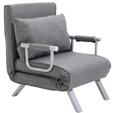 Umbaubarer Relaxsessel mit Bettfunktion, Grau, 65x69x80 cm