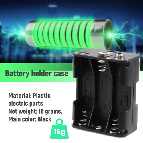 Double Side Spring 6 x 1.5 V AA Battery Holder Case Box Black 1