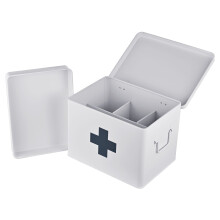 Caja de metal para guardar medicamentos con 4 compartimentos
