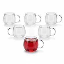 Vasos de vidrio de borosilicato con asas, juego de 6