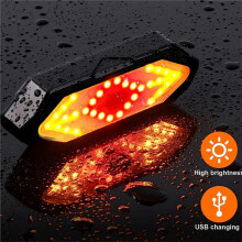 With Remote Waterproof Cycling Signal Light Rechargeable Bicycle Taillight 5 Modes Turn Light Night Riding Warning Light