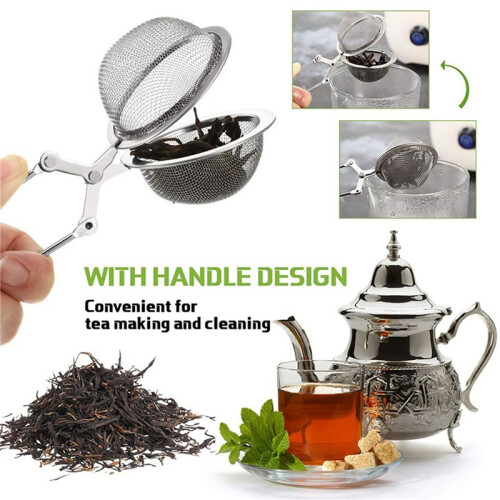 60Pcs Tea Infuser Loose Leaf Tea Snap  Tea Strainer Spoon Stainless Steel Tea Filter Steeper with Handle 1