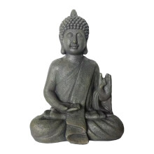 Estatua de Buda de 52 cm, poliresina resistente a la intemperie, acabado piedra