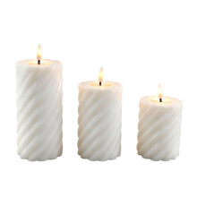Juego de velas LED de cera real sin llama (3 tamaños)