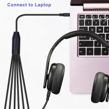 3.5mm Headphone Jack Audio Splitter Cable 3.5mm TRS Cable 1 Male to 6 Male AUX Splitter Cable for Computer Headset