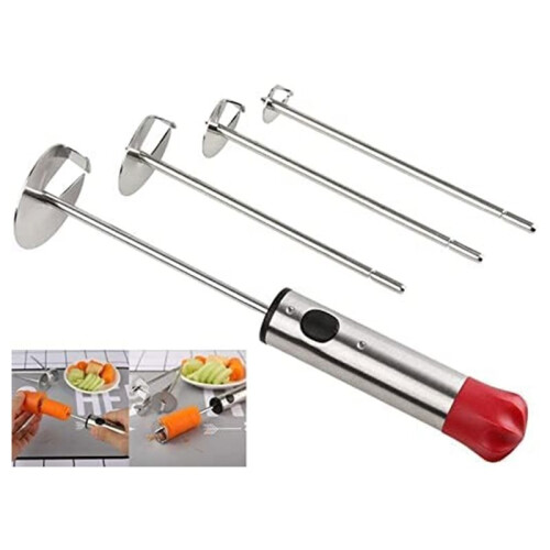 Stainless Steel Vegetable Fruit Corer Spiralizer with 4 Interchangeable Blades and Anti-Slip Handle 2