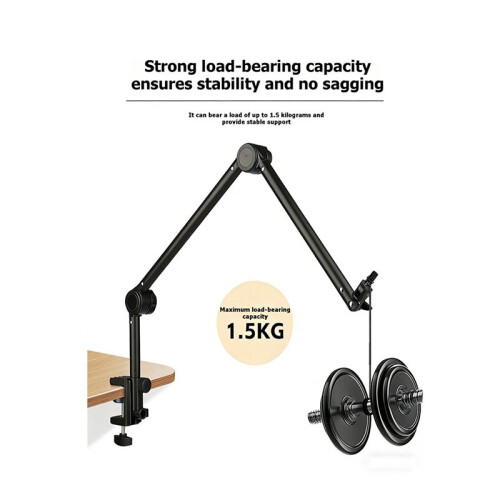 Support de Microphone en Métal avec Bras Articulé et Bras de Microphone Réglable 2