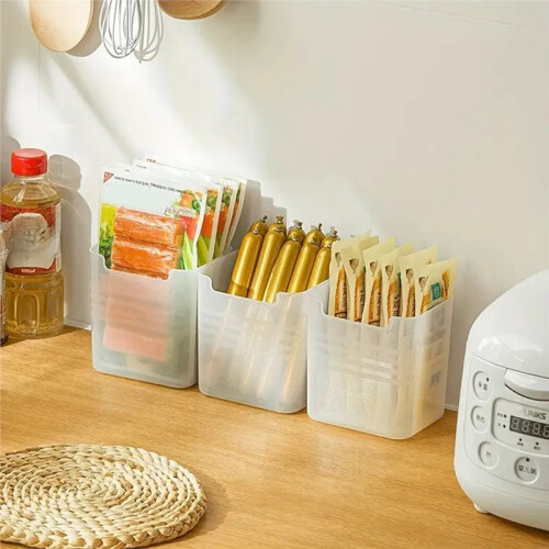 10Pcs Clear Refrigerator Storage Box Space-Saving Kitchen Organization Food Sorting Boxes for Fridge Door 1