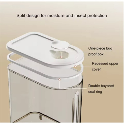 Automatic Rice Dispenser 10KG Large Capacity Insect Proof Sealed Grain Storage Container Keep Dry Fresh 1