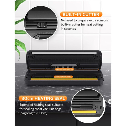 Vacuum Sealer Machine Automatic Food Vacuum Sealer with Built-in Cutter Multi-Functional Vac Packing Machine EU Plug 2