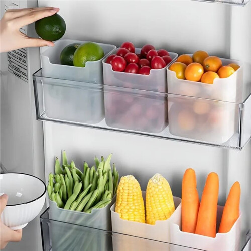 Refrigerator Door Storage Box, Compartmentalized Shelf, Food and Vegetable Preservation Box 2