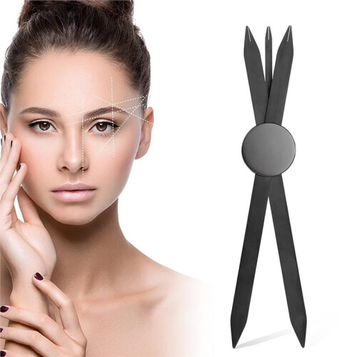 Eyebrow Ruler Stainless Steel Eyebrow Stencil Ruler Three-Point Positioning Permanent Eyebrow 1