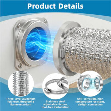 Magnetic Dryer Vent Connector Kit, Quick Connection and Disconnection Strong Magnet Self-DV180 Alignment Airtight Seal