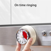 Élégant Minuteur de Cuisine Vintage en Acier Inoxydable avec Fixation Magnétique, Compte à Rebours de 60 Minutes et Minuterie Sonore