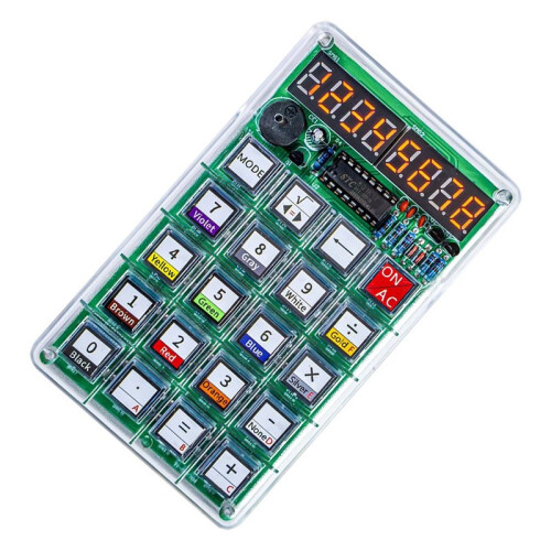 Electronic Calculator Soldering Practice Kit with Resistance Calculator and Transparent Case 1