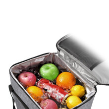 Große, Wasserdichte und Isolierte Oxford-Tasche mit Großem Fassungsvermögen für Picknicks im Freien und Kühlakkus, Grau