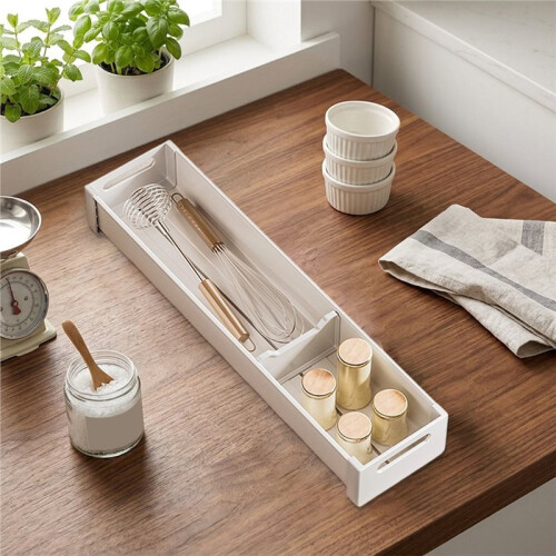 Kitchen Drawer Organizer, Long Size,Durable Cutlery Storage Tray - Space Saving Design,Versatile Use for Home and Office 1