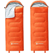 Makuupussi - SPRINGOS - Lämmin Kevyt Tilava - Oranssi - 205 cm x 73 cm - Huppu