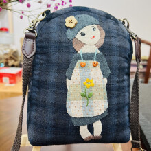 (Apron girl, 25) Hand embroidery diy material bag fabric embroidery fashion creative storage cosmetic bag