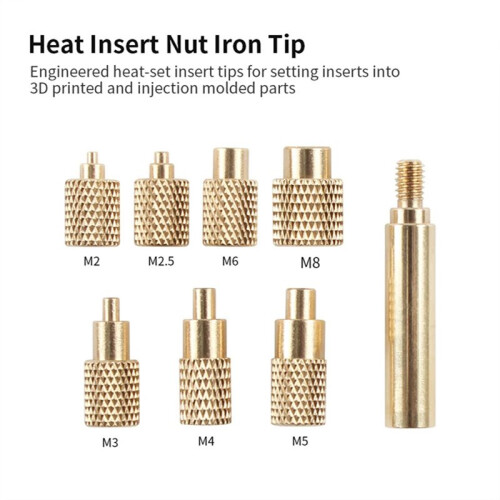 Heat-Set Insert Tips for TS100/101 Soldering Irons M2, M2.5, M3, M4, M5, M6, M8 Threaded Inserts Tool 2