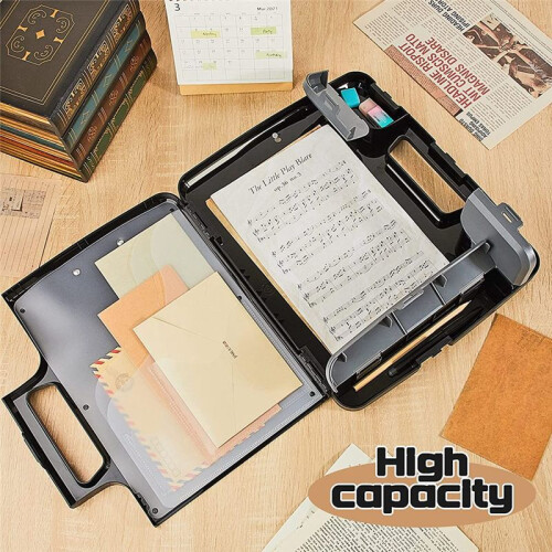 Black Clipboard with Storage Plastic Clipboard Storage Case with Handle Storage Construction Binder 14.4x12.1x2.44Inch 1